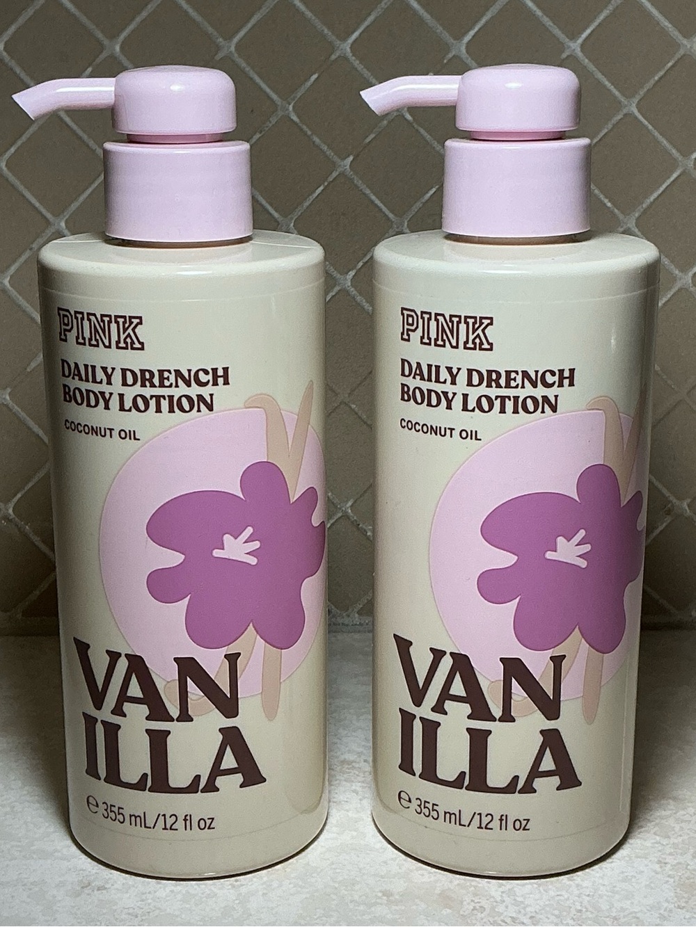 Victoria’s Secret PINK Vanilla Daily Drench Body Lotion 12 oz Set of 2